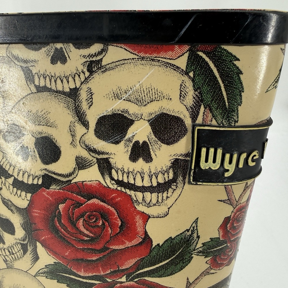 Wyre Valley Skull Rose Gothic Rain Boots Women's 8 Punk Alt Rubber - Picture 14 of 16